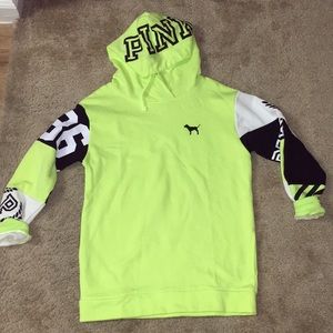 NWT XS VS PINK NEON/BLK HOODIE